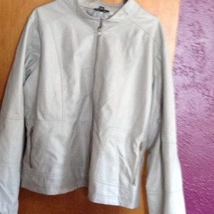 Faux leather moto jacket